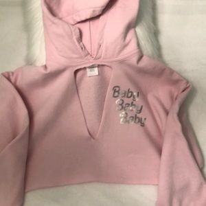 Bubblegum pink sweatshirt with cut out